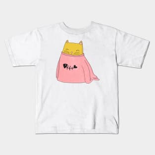 Snuggly Jumper Kitten Kids T-Shirt